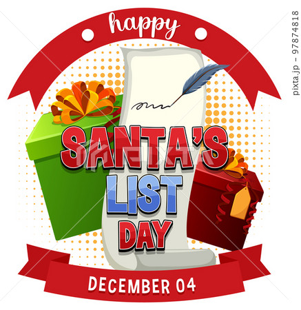 Happy Santa List Banner Design 97874818