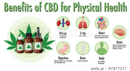 Benefits of CBD for physical health diagram 97877257