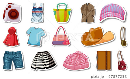Sticker set of clothes and accessories 97877258