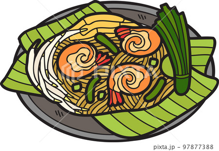 Hand Drawn Pad Thai or Thai food illustration Hand Drawn Pad Thai or Thai food illustration 97877388