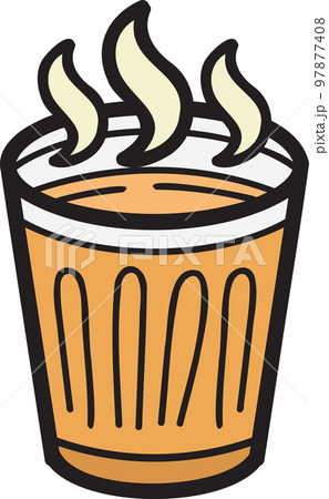 Hand Drawn hot tea glass or Thai food illustration Hand Drawn hot tea glass or Thai food illustration 97877408