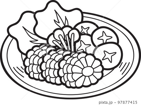 Hand Drawn vegetable dish illustration 97877415