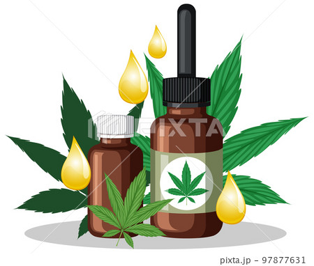 Cannabis oil in a glass bottle 97877631