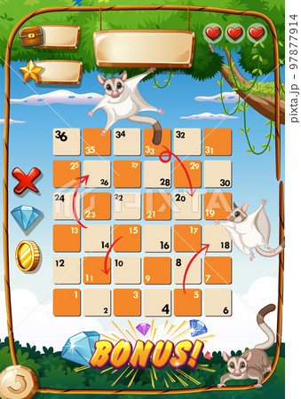 Game design with sugar gliders in background Game design with sugar gliders in background 97877914