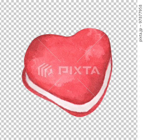 Heart shaped desserts. Watercolor illustration. Valentine's day. 97877958