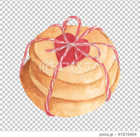 Cookie in heart shape. Watercolor illustration. Valentine's day. Cookie in heart shape. Watercolor illustration. Valentine's day. 97878004