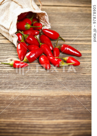 Red peppers in bag Red peppers in bag 97878905