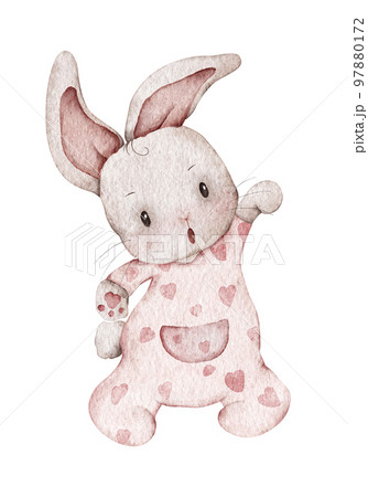 Cute hare. Happy Easter. Watercolor illustration. 97880172