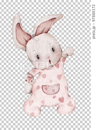 Cute hare. Happy Easter. Watercolor illustration. 97880172