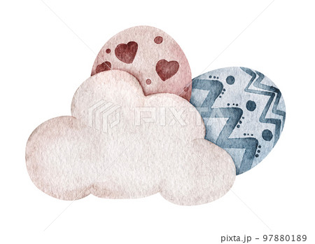 Happy Easter. Watercolor illustration. 97880189