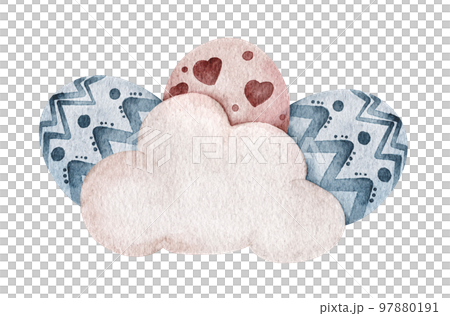 Happy Easter. Watercolor illustration. 97880191