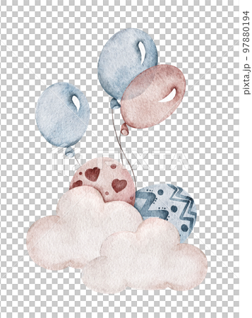 Happy Easter. Watercolor illustration. Happy Easter. Watercolor illustration. 97880194