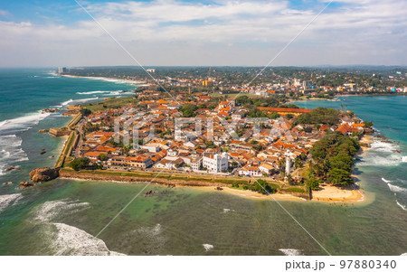Aerial view of Galle Dutch Fort in Sri Lanka Aerial view of Galle Dutch Fort in Sri Lanka 97880340