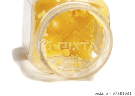 Ghee in jar isolated on white background. Ghee in jar isolated on white background. 97881931