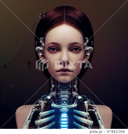 Girl android portrait Girl android portrait 97882266