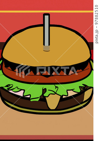Illustration of funny burger Illustration of funny burger 97882510