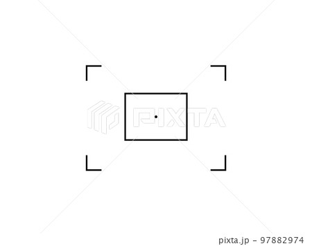 Focus icon of photo or video camera lens with eye point vector illustration. 97882974
