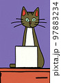 Illustration of cat with loptop 97883234
