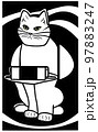 Illustration of cat with loptop 97883247