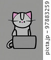 Illustration of cat with loptop 97883259