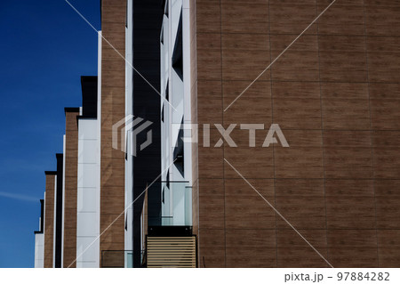luxurious facade of a residential building 97884282