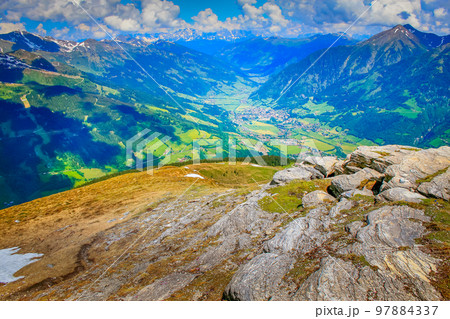 Tyrol Stubnerkogel alps above Bad Gastein and Hohe Tauern range, Austria Tyrol Stubnerkogel alps above Bad Gastein and Hohe Tauern range, Austria 97884337