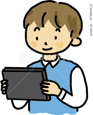 タブレットを使用する子 97884413