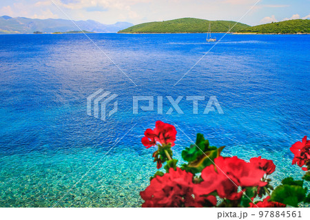 Elaphiti islands, turquoise adriatic beach near Korcula, Dalmatia, Croatia Elaphiti islands, turquoise adriatic beach near Korcula, Dalmatia, Croatia 97884561
