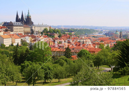 Prague medieval old town towers and domes, Czech Republic Prague medieval old town towers and domes, Czech Republic 97884565