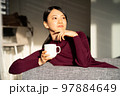 ワーケーションでゆっくりする女性 ワーケーションでゆっくりする女性 97884649