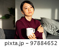 ワーケーションでゆっくりする女性 ワーケーションでゆっくりする女性 97884652