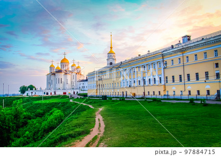 Vladimir old town in Golden Ring of Russia at sunset, idyllic landscape Vladimir old town in Golden Ring of Russia at sunset, idyllic landscape 97884715