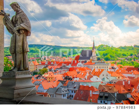 Cesky Krumlov old town, medieval city in Bohemia, Czech Republic Cesky Krumlov old town, medieval city in Bohemia, Czech Republic 97884983