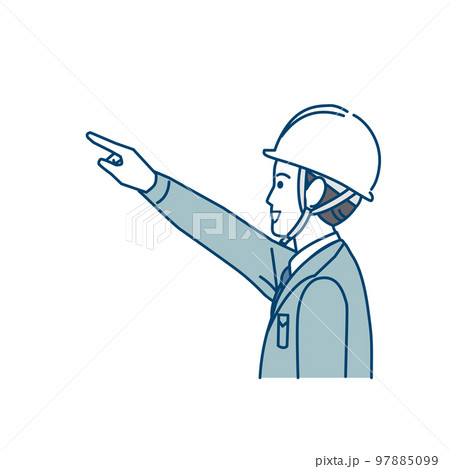 指をさす現場監督、建築士の男性 指をさす現場監督、建築士の男性 97885099