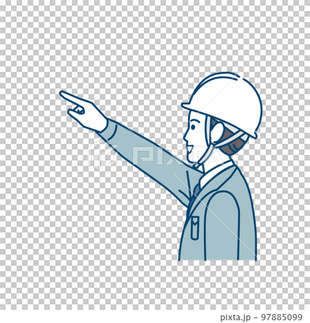 指をさす現場監督、建築士の男性 指をさす現場監督、建築士の男性 97885099
