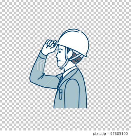 面向側面的現場監督員,男性建築師 面向側面的現場監督員,男性建築師 97885100