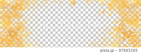 女孩卡通金色閃閃發光的星星玫瑰花瓣舞動鋼筆劃彩色寬幅插畫 97885285