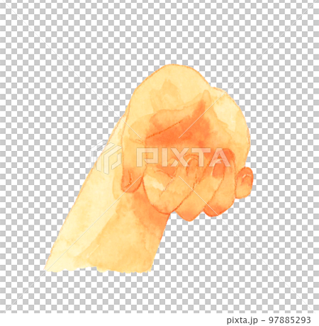 Scoop and catch by hand Hand-drawn watercolor illustration material 97885293