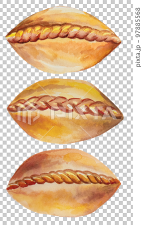 Russian or ukrainian Pies isolated watercolor illustration, baked goods 97885568
