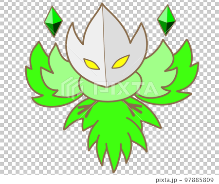 A bird-shaped monster with a green motif. A bird-shaped monster with a green motif. 97885809