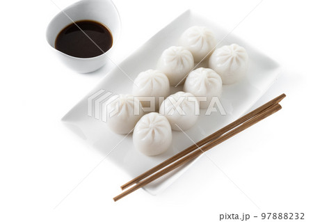 Steamed dumplings isolated on white background Steamed dumplings isolated on white background 97888232
