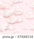 Seamless pattern with pink clouds. Cloudy sky. Elegant delicate background for valentine's day and children's textiles 97888538