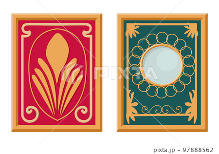 Poster in art deco style. Vector element isolated on white background. Interior Design. Painting in art deco style 97888562