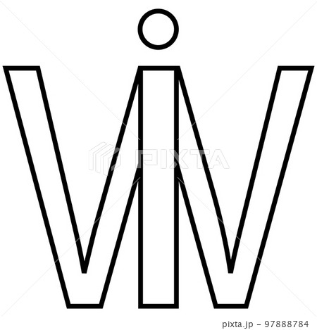 Logo sign iw wi icon, nft interlaced letters i w 97888784