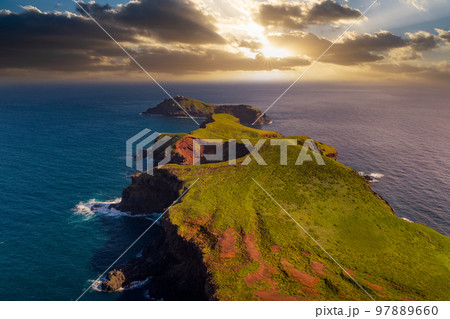 Sunset over Ponta de Sao Lourenco peninsula in Madeira Islands, Portugal 97889660