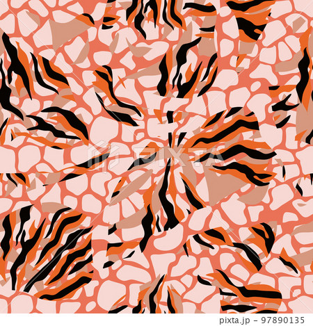 Animal  abstract  fantasy skinny  seamless pattern  97890135