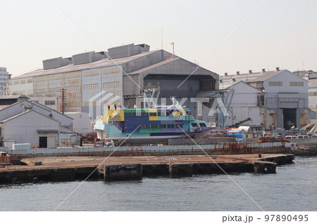 川崎重工業神戸工場で保存されるジェットフォイル 川崎重工業神戸工場で保存されるジェットフォイル 97890495