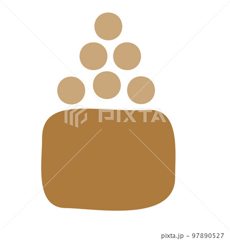 ゆるいイラストの節分の豆 ゆるいイラストの節分の豆 97890527