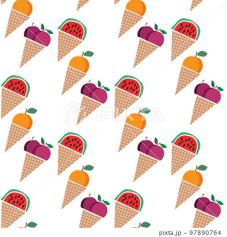 Ice cream fruit pattern 6 97890764