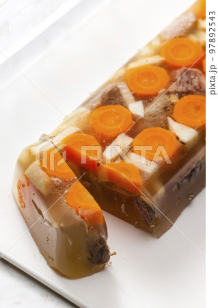aspic with meat and vegetables aspic with meat and vegetables 97892543